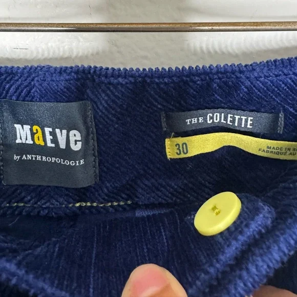 Anthropologie Maeve The Colette blue velvet cropped wide leg pants retro boho - Picture 6 of 9